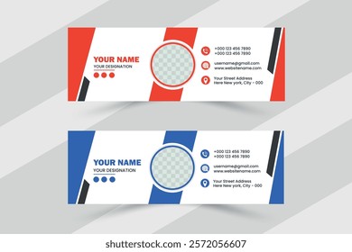 Professional and modern email signature design for personal or corporate use template