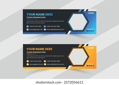 Professional and modern email signature design for personal or corporate use template