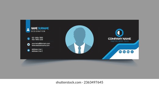 Professional Modern Email Signature Template Layout, Corporate Business Social Media Cover