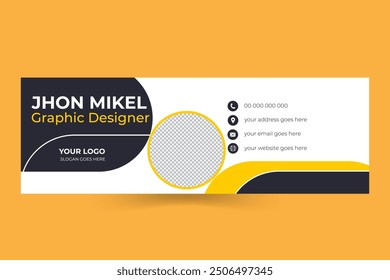  professional modern email signature template or email footer and personal social media cover template design creative layout