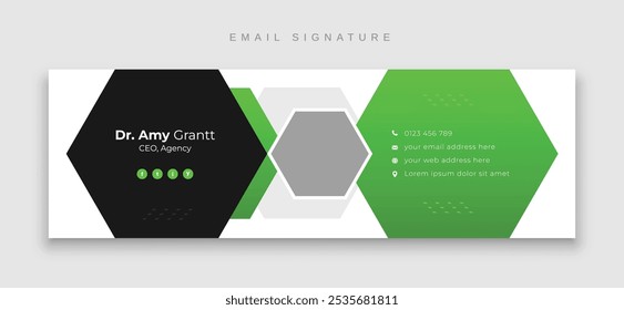 Professional modern email signature template or email footer and Personal social media cover design template