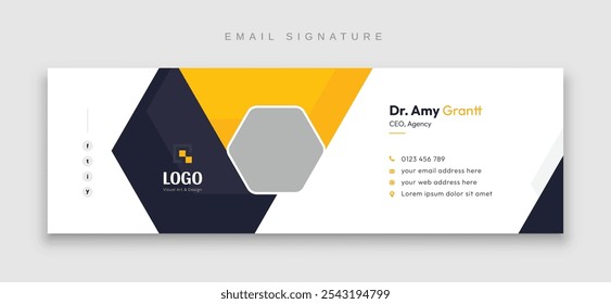 Professional modern email signature template or email footer and Personal social media cover design template