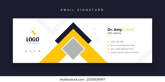 Professional modern email signature template or email footer and Personal social media cover design template