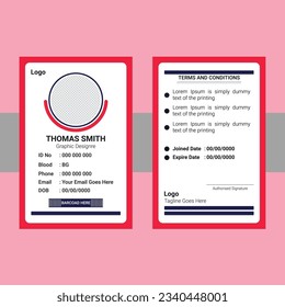 Professional And Modern Employee And Students ID Card Design For Print