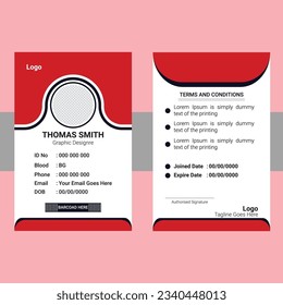 Professional And Modern Employee And Students ID Card Design For Print