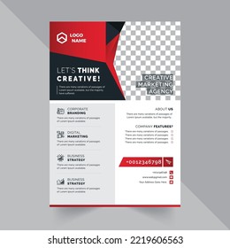 Professional Modern Flyer Design Template With Red And Black Gradients