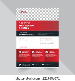 Professional Modern Flyer Design Template With Red And Black Gradients