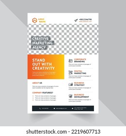 Professional Modern Flyer Design Template With yellow shape Gradients