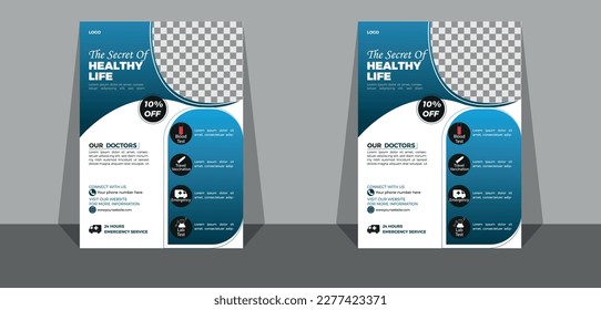 Professional modern Healthcare flyer A4 template design for a report and medical brochure design,flyer decoration for printing and presentation vector illustration.