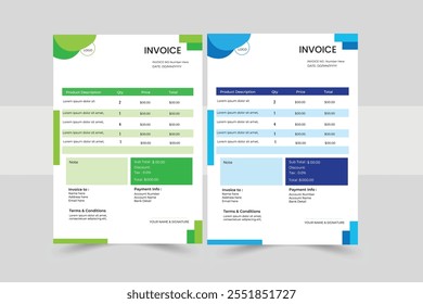 Professional and modern invoice template