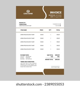 Professional and modern invoice template, Creative Corporate Stationery design invoice template vector