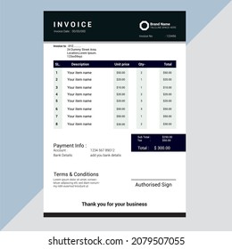 professional and modern Invoice templet  design 