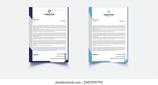 Professional and modern letterhead template for business and corpirate use.