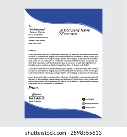 A professional and modern letterhead template designed for corporate and business use.