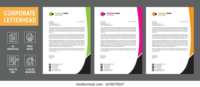 
Professional modern letterhead templates vector graphic