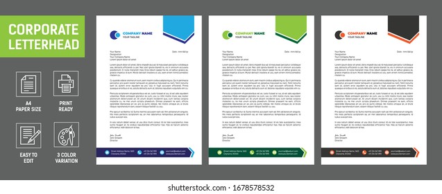 
Professional modern letterhead templates vector design