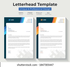 Professional and Modern Letterhead Vector Template