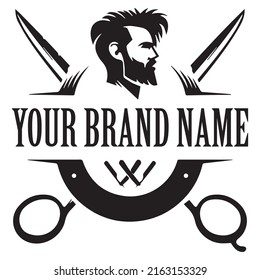 Professional and modern logo template for barber or saloon