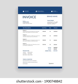 Professional And Modern Minimal Business Invoice Template, Bill, Voucher, Receipt, Quotation, List, Price List 