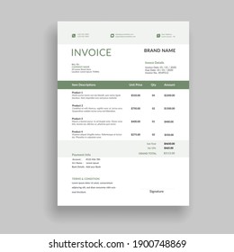 Professional And Modern Minimal Business Invoice Template, Bill, Voucher, Receipt, Quotation, List, Price List 