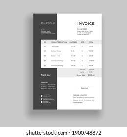 Professional And Modern Minimal Business Invoice Template, Bill, Voucher, Receipt, Quotation, List, Price List 