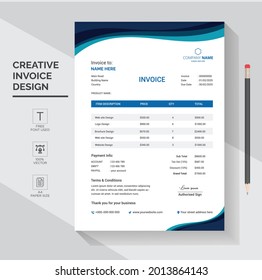 professional and modern minimal business invoice template vector design. 