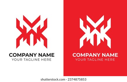 Professional modern minimal monogram abstract business logo design template