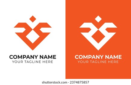 Professional modern minimal monogram abstract business logo design template