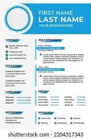 Professional modern and minimal resume or cv template