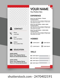 Professional modern and minimal resume CV, Clean and modern resume portfolio CV template