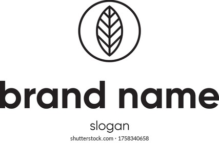 Professional Modern Minimalist Leaf Tree Natural Brand Company Logo Design
