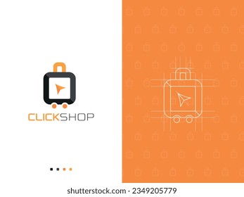 Professional modern minimalist online Shop logo design for marketing business