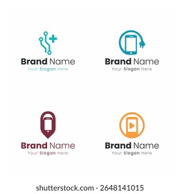 Professional and Modern Mobile Technology and Connectivity Logo Designs for Branding and Corporate Identity