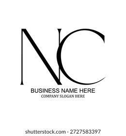Professional and modern NC logo design for startups and businesses, featuring unique NC branding, creative NC identity, versatile NC icon, minimalist flat and vector logo inspiration for standout brand presence