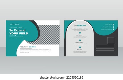 Professional modern postcard template design 