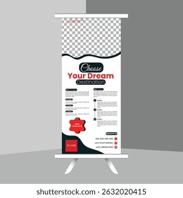 Professional and modern pull up banner template vector design