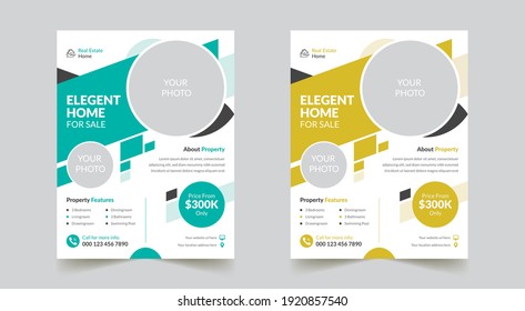 Professional and Modern Real-Estate Flyer Template Design in US Letter Size For Your Company