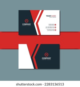 Professional modern red shape business card vector design