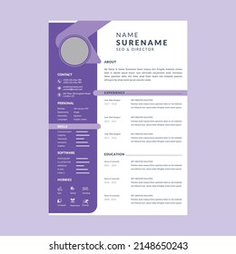 Professional modern resume cv template layout