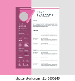 Professional modern resume cv template layout