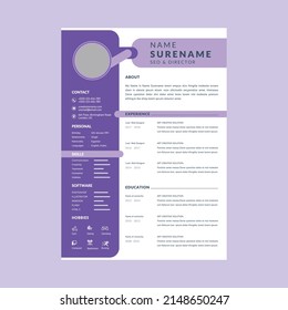 Professional modern resume cv template layout