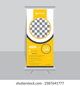 Professional Modern Roll-Up Banner Template for Corporate Business Advertising