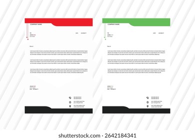 Professional, Modern Simple , latterhead Template, Pad Design
Business creative letter head design set a4 size and unique shape colorful work theme style design corporate company Latter Head