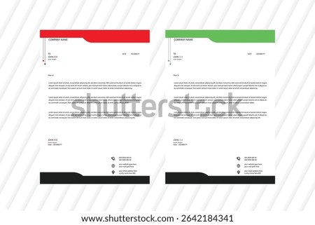 Professional, Modern Simple , latterhead Template, Pad Design
Business creative letter head design set a4 size and unique shape colorful work theme style design corporate company Latter Head