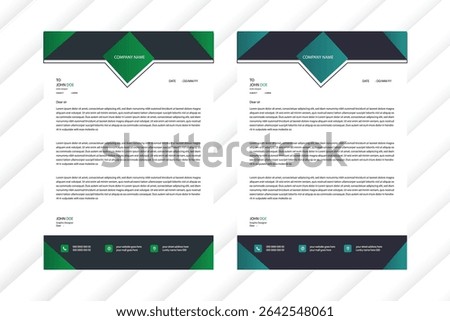 Professional, Modern Simple , latterhead Template, Pad Design
Business creative letter head design set a4 size and unique shape colorful work theme style design 