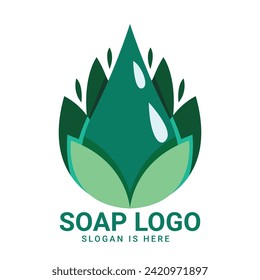  Professional and modern soap logo for beauty and spa with green color.