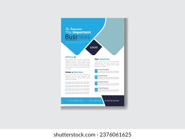 Professional modern style business flyer   design template. marketing, business proposal, promotion, advertise, publication, cover page.