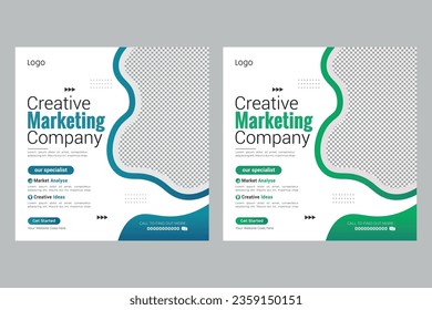 professional modern trend business social media post design template vector file