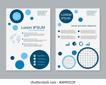 Professional modern two-sided booklet vector template. Business flyer, banner, brochure, poster abstract design