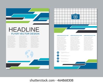 Professional modern two-sided booklet vector design template